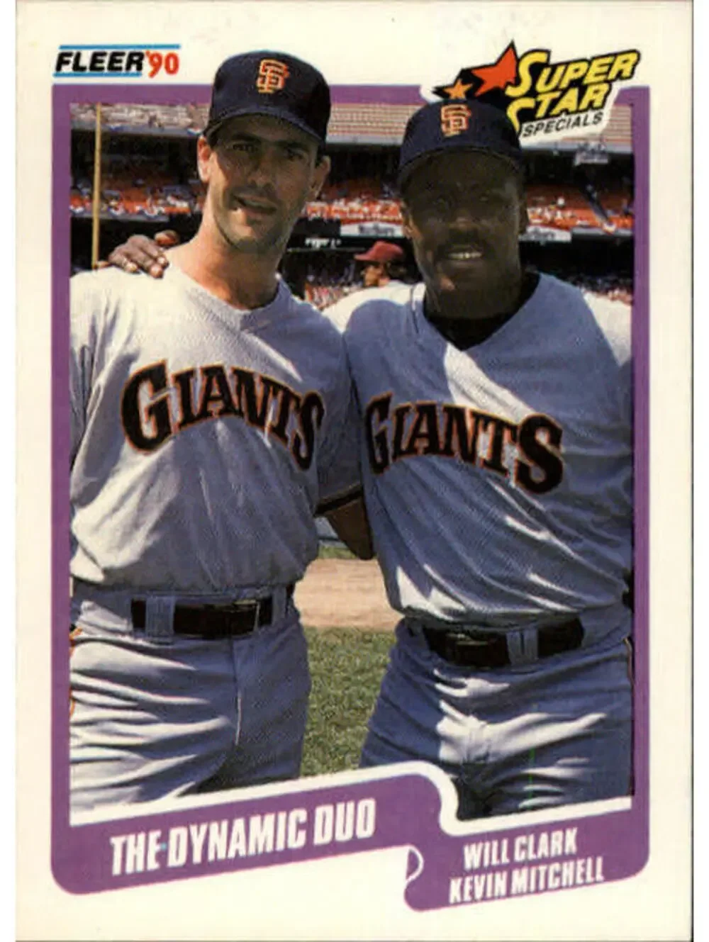 1990 Will Clark / Kevin Mitchell Fleer Baseball Card #637